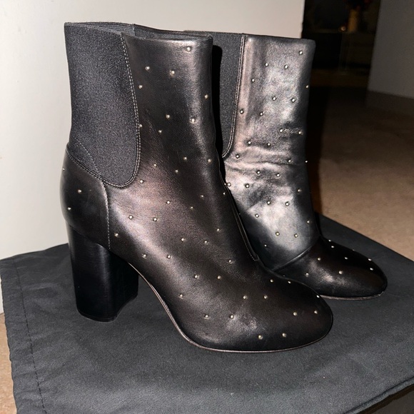 rag & bone Black leather studded ankle boots - Picture 2 of 3